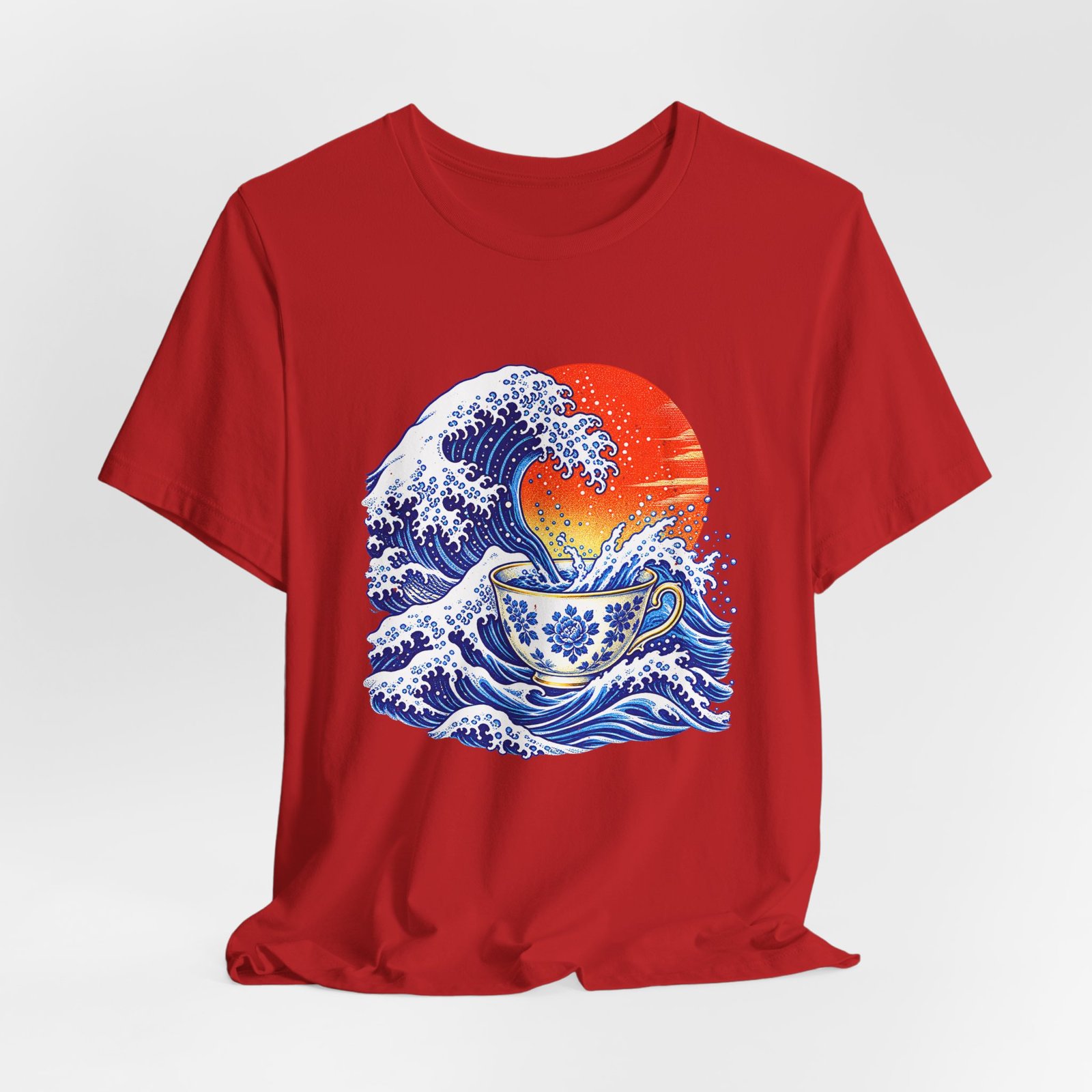 Japanese Ocean Wave and Floral Teacup Artwork - Image 32