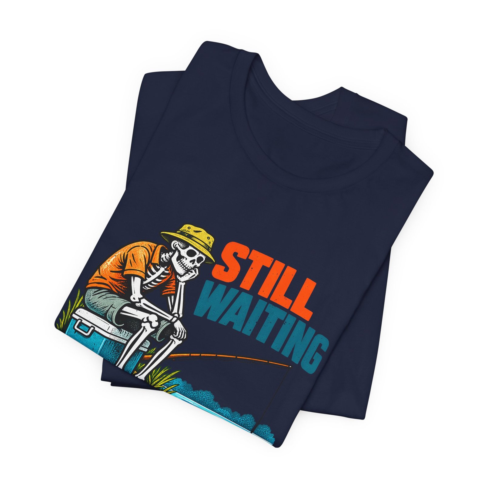 Still Waiting Skeleton Fishing Illustration - Image 35