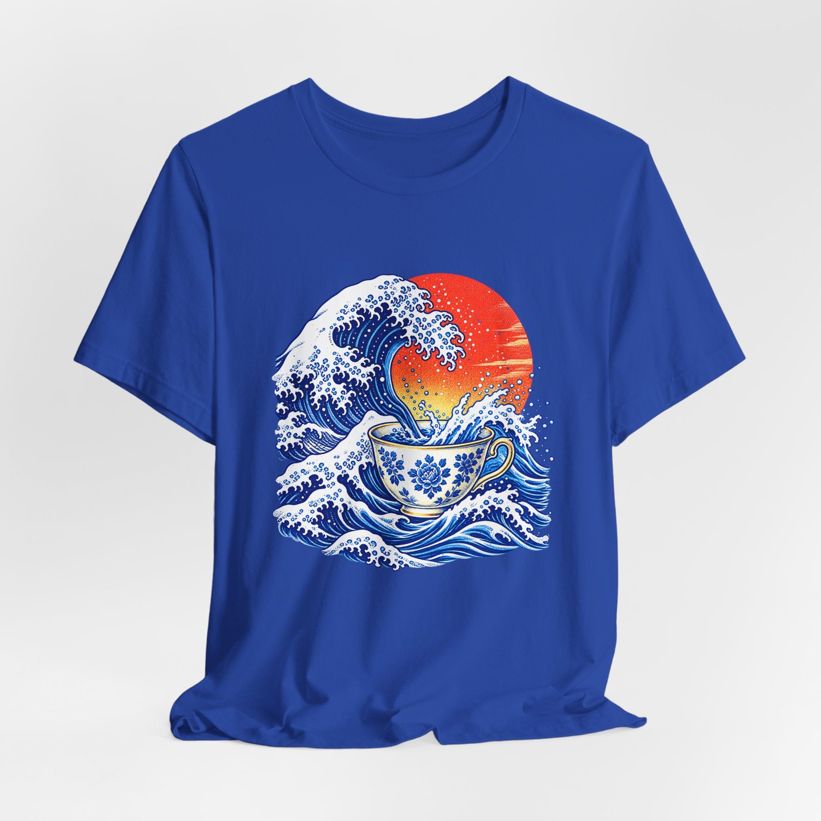 Japanese Ocean Wave and Floral Teacup Artwork - Image 20
