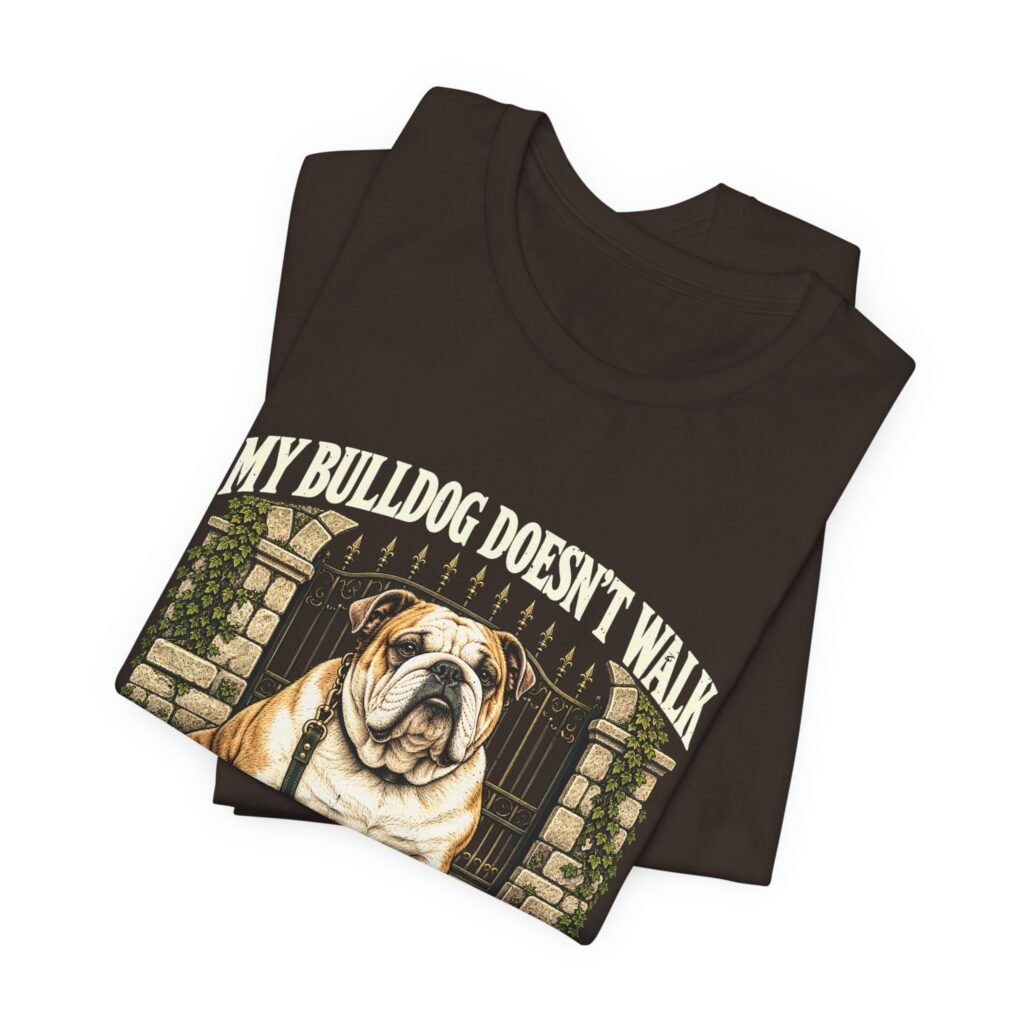 Bulldog Negotiation Dog Walking Humor