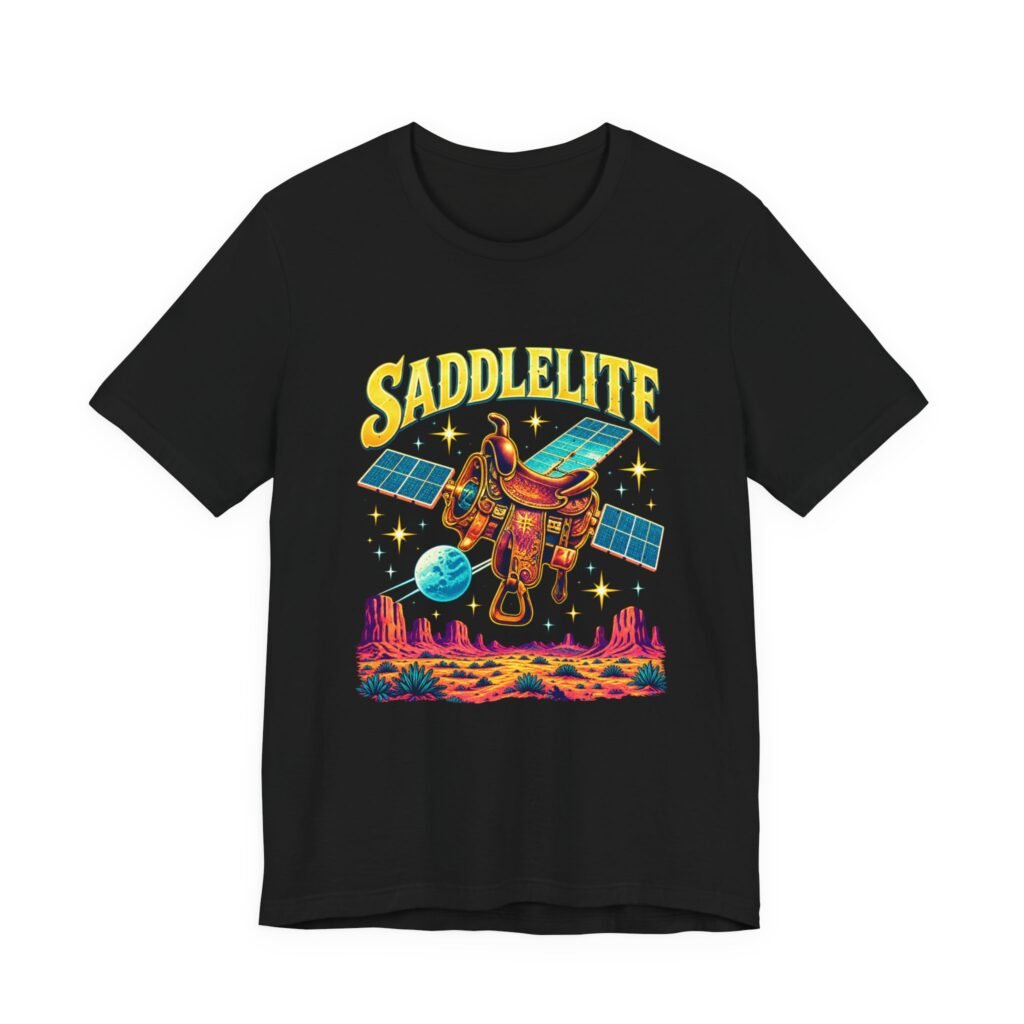 SADDLELITE Cowboy Saddle In Space Graphic Tee