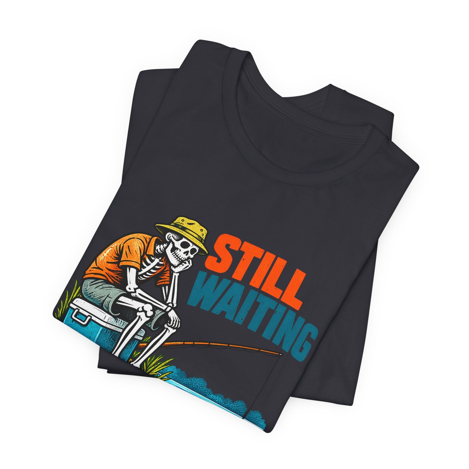 Still Waiting Skeleton Fishing Illustration - Image 23