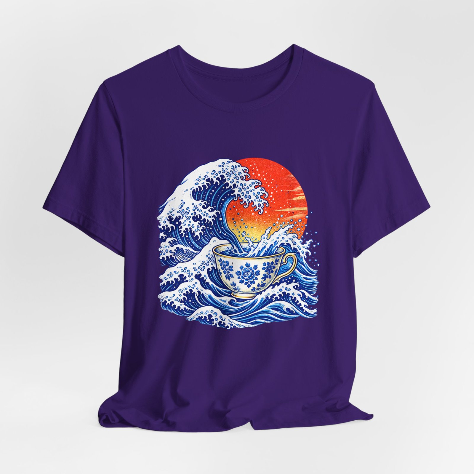 Japanese Ocean Wave and Floral Teacup Artwork - Image 28