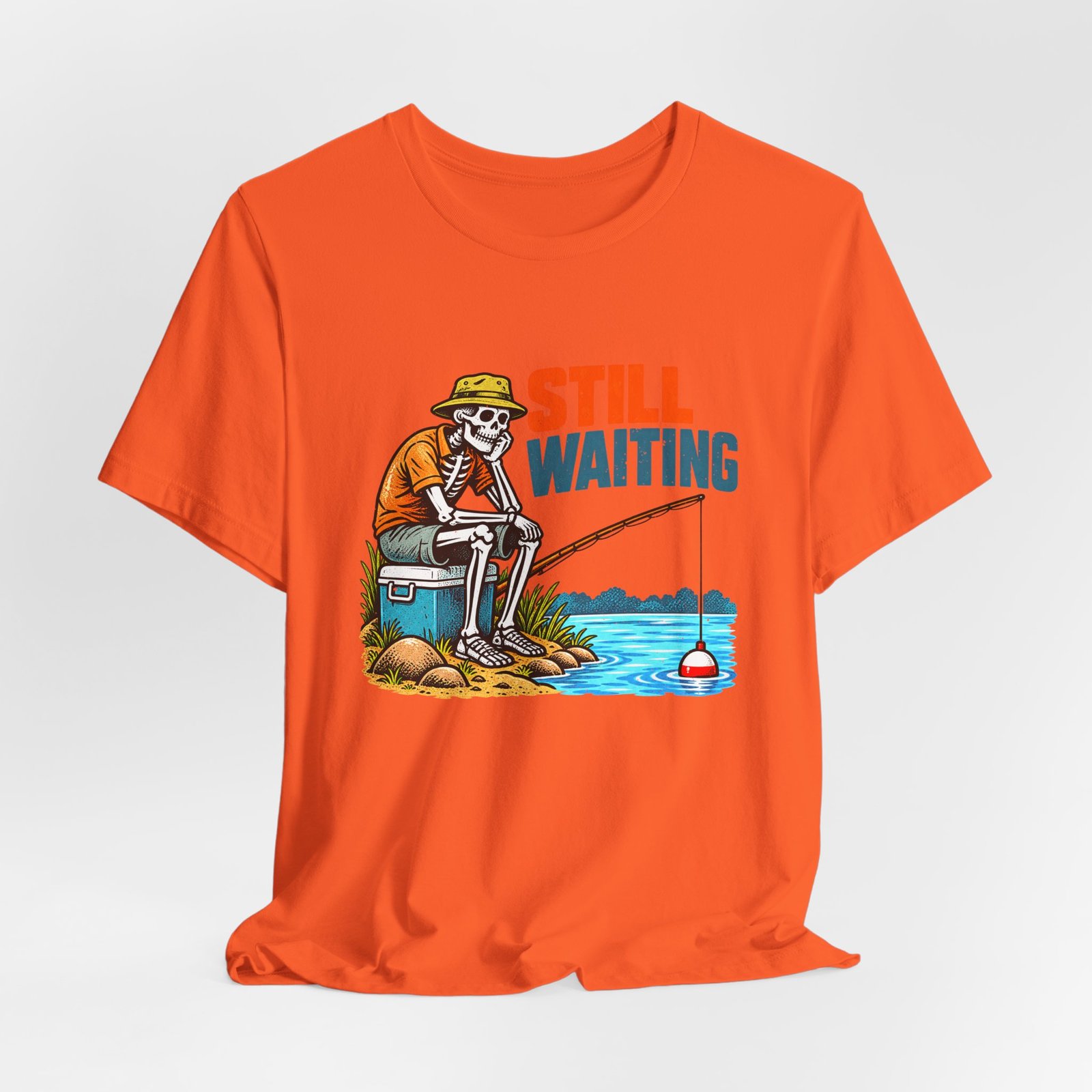 Still Waiting Skeleton Fishing Illustration - Image 8