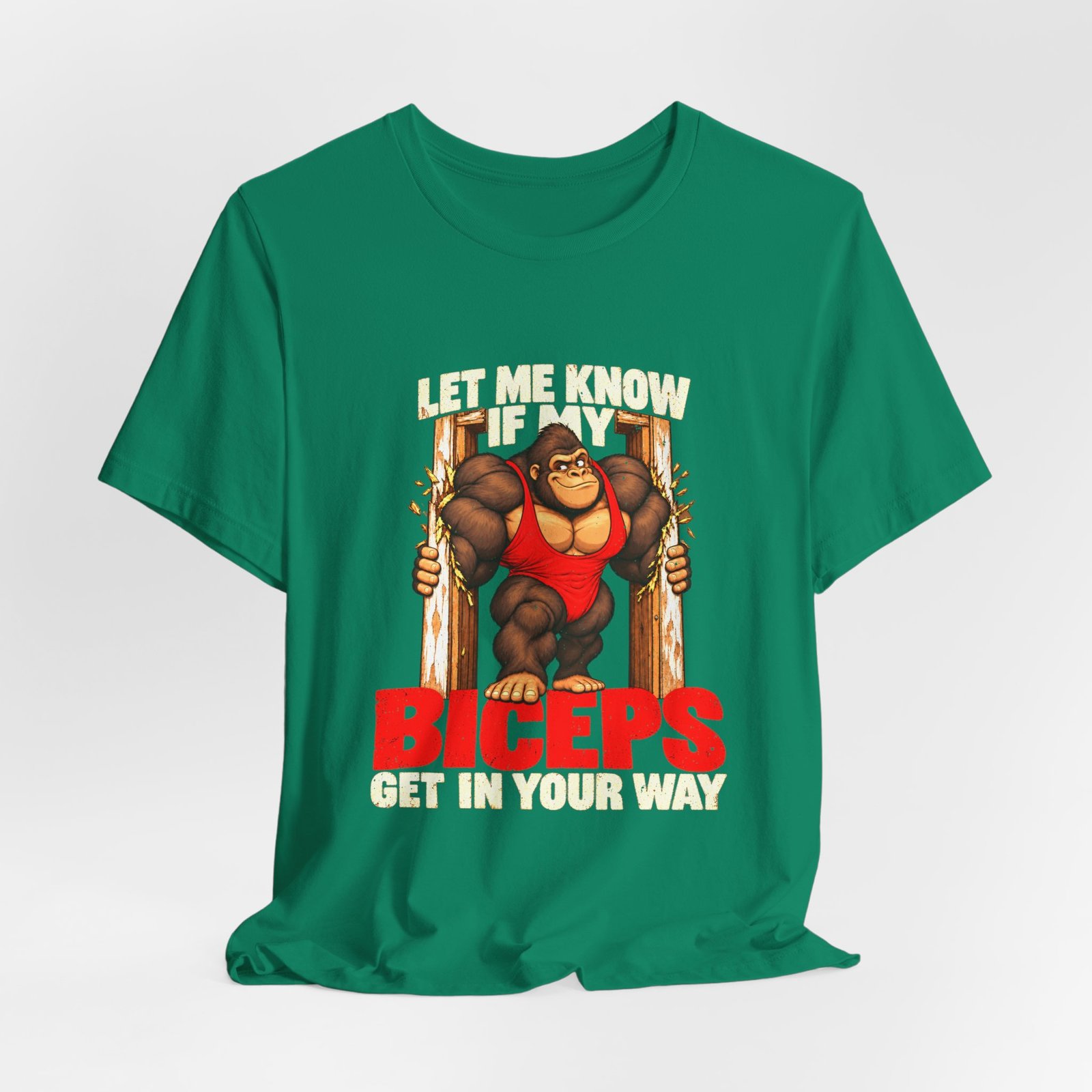 Biceps Get In Way Gym Lifting Humor Graphic Tee - Image 16