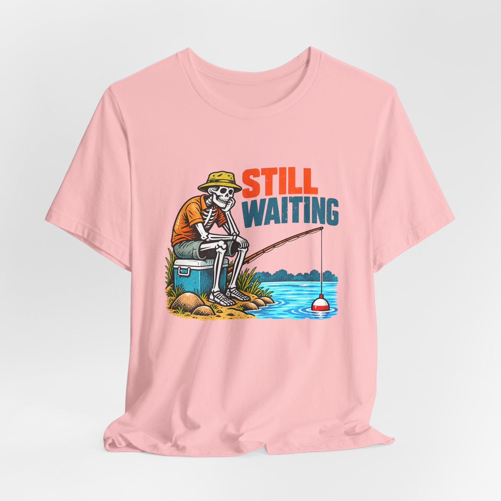 Still Waiting Skeleton Fishing Illustration - Image 44
