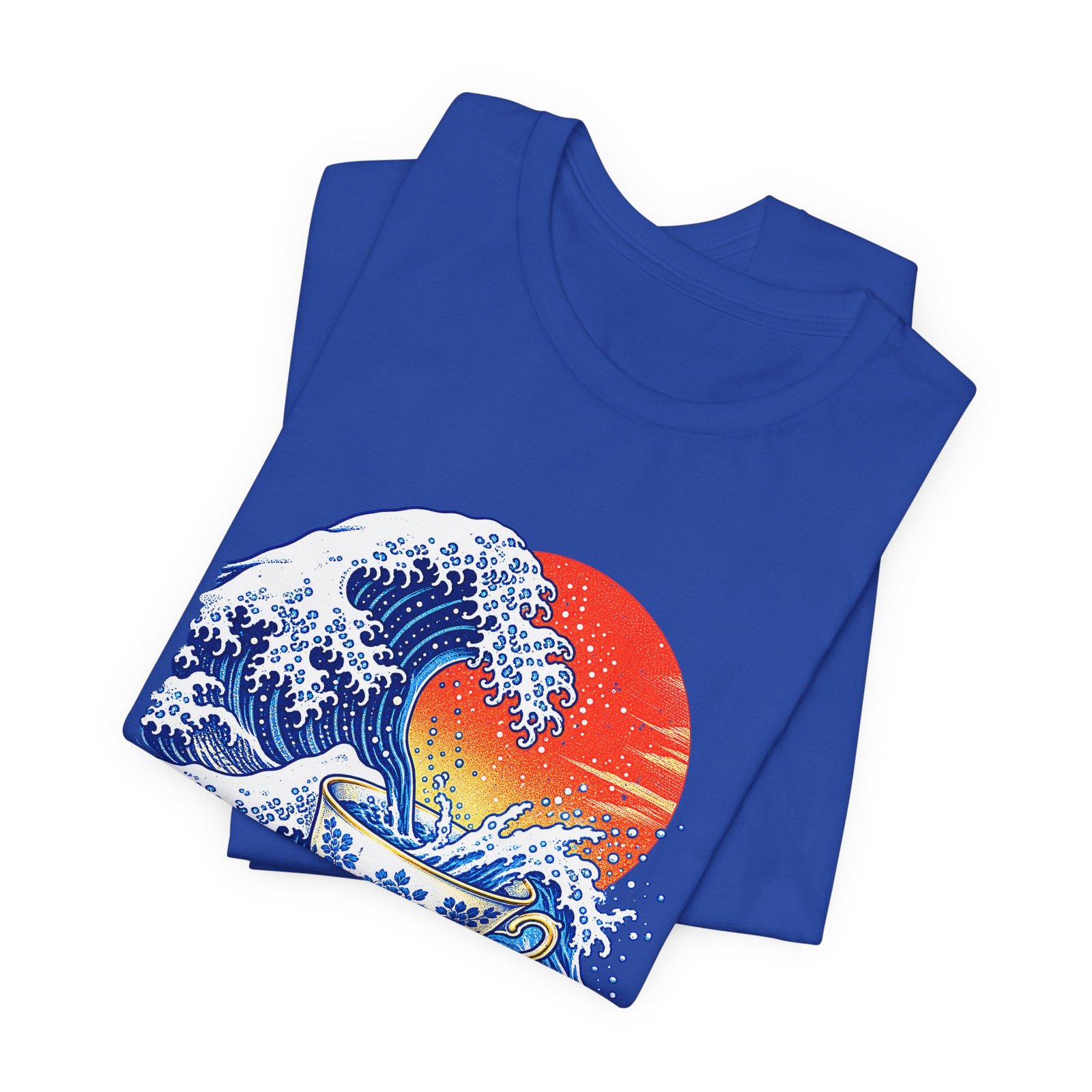 Japanese Ocean Wave and Floral Teacup Artwork - Image 19