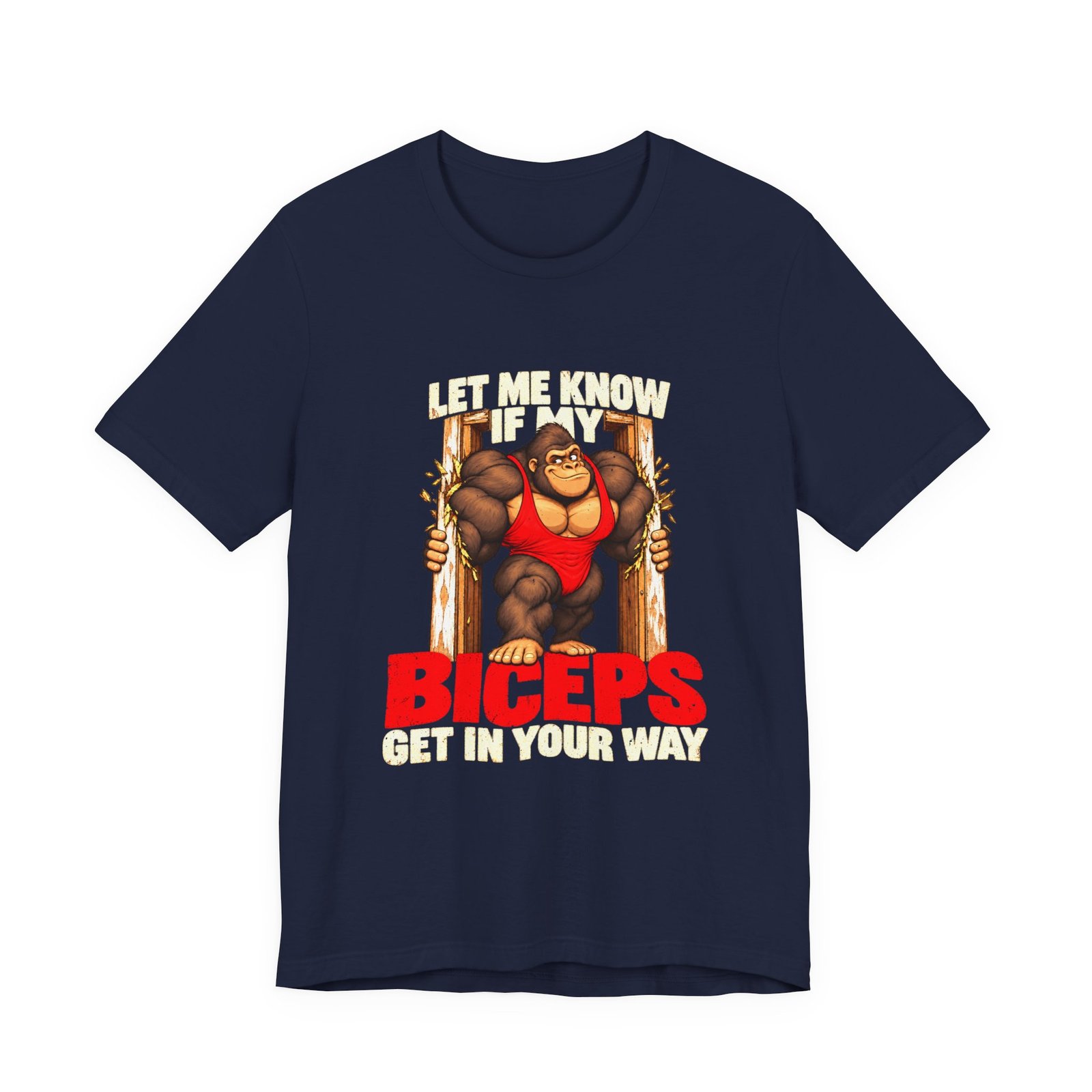 Biceps Get In Way Gym Lifting Humor Graphic Tee - Image 21