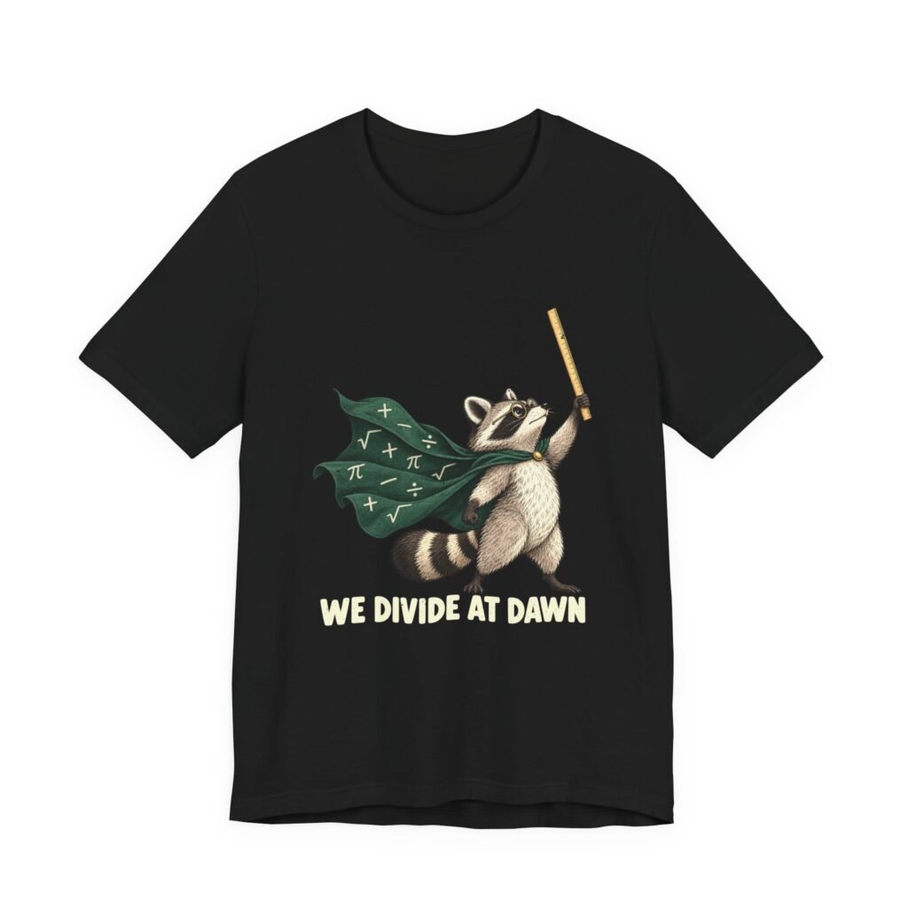 We Divide at Dawn Raccoon Clever Math Design