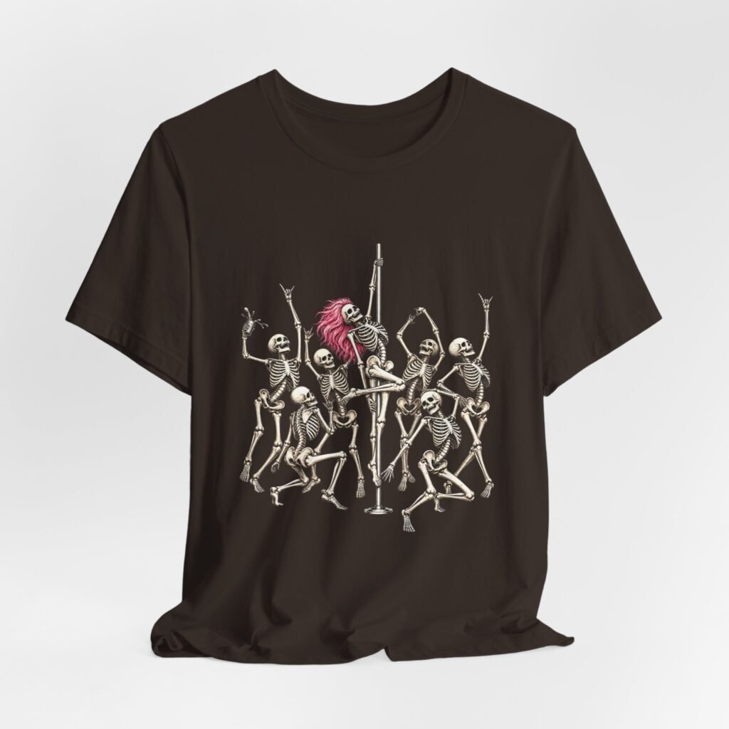 Pink Haired Skeleton Pole Dance Party Illustration