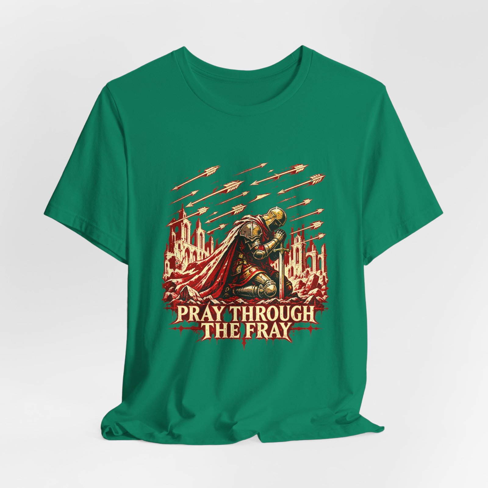 Pray Through Fray Christian Prayer Faith Graphic Tee - Image 16