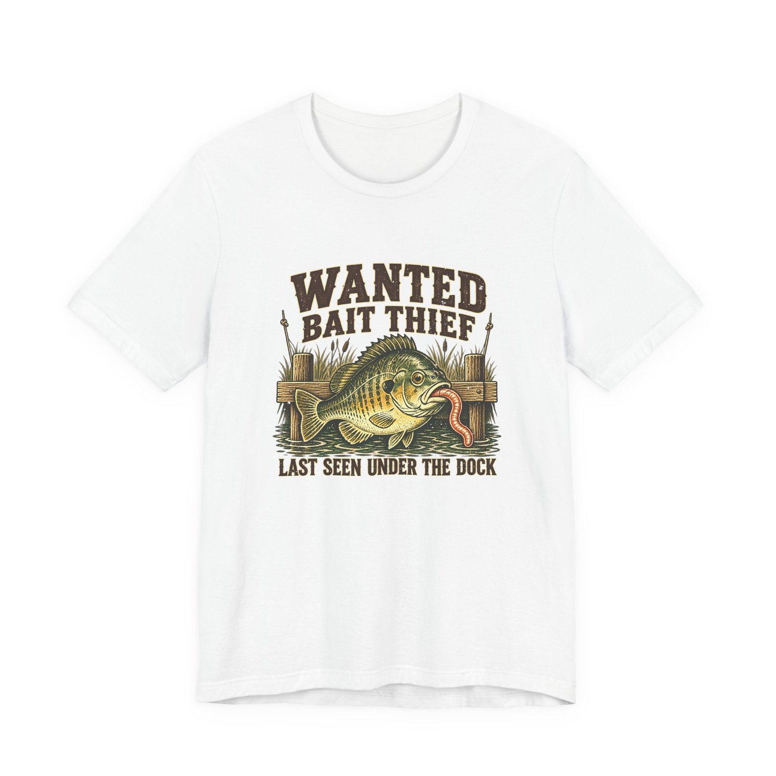 Wanted Bait Thief Bass Fishing Design