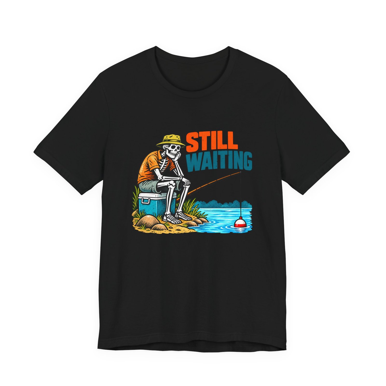 Still Waiting Skeleton Fishing Illustration - Image 13