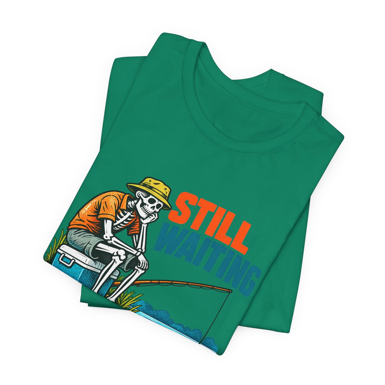 Still Waiting Skeleton Fishing Illustration - Image 27