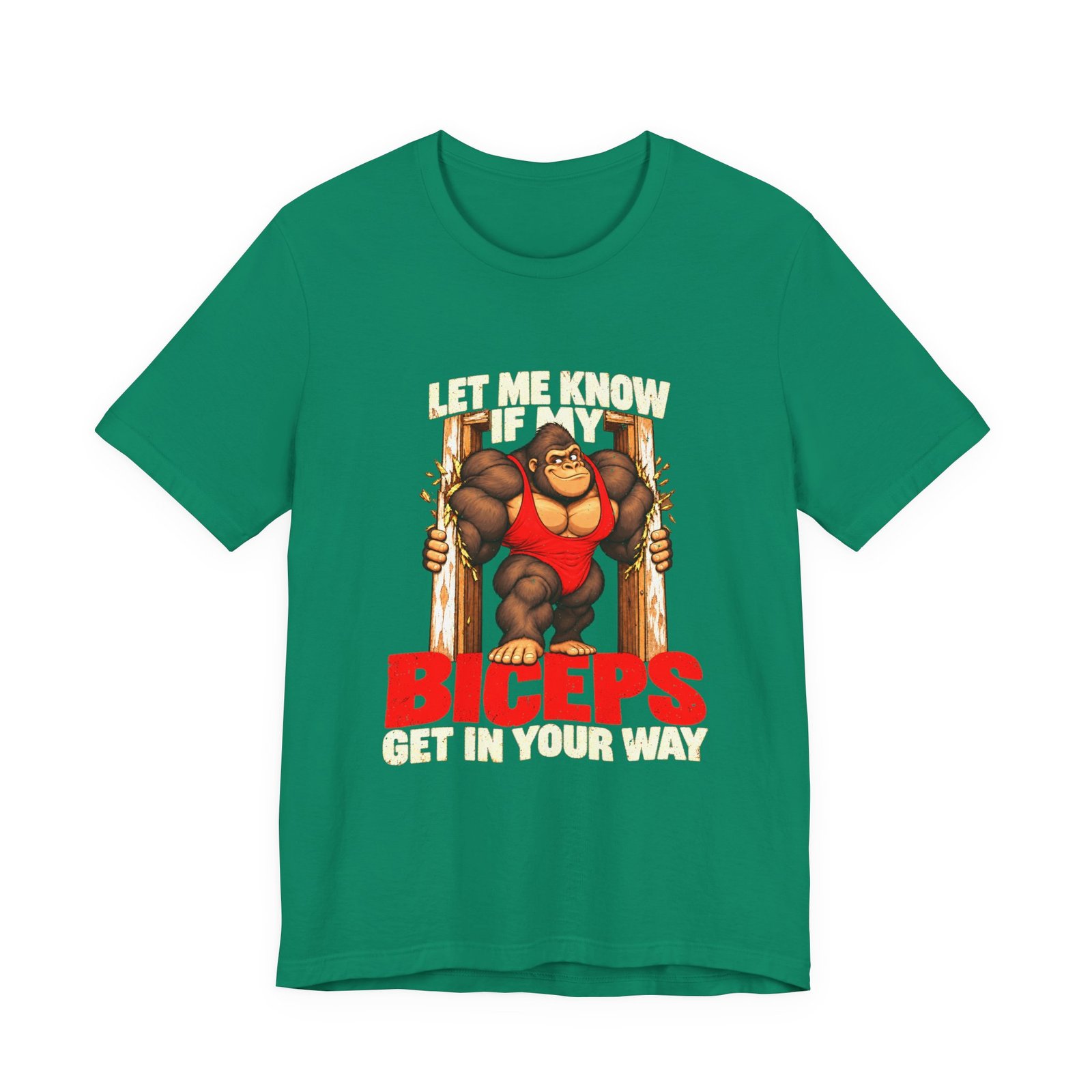 Biceps Get In Way Gym Lifting Humor Graphic Tee - Image 13