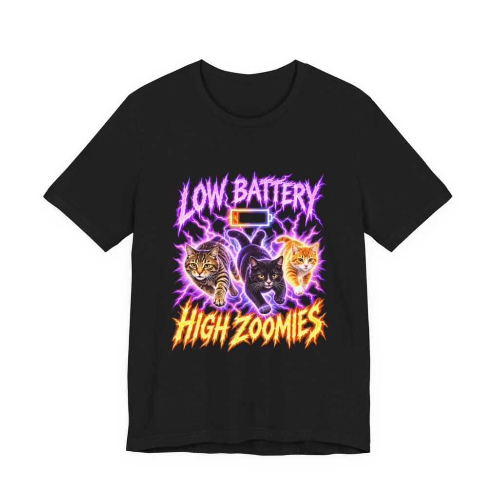 Funny Cat Zoomies Low Battery Design