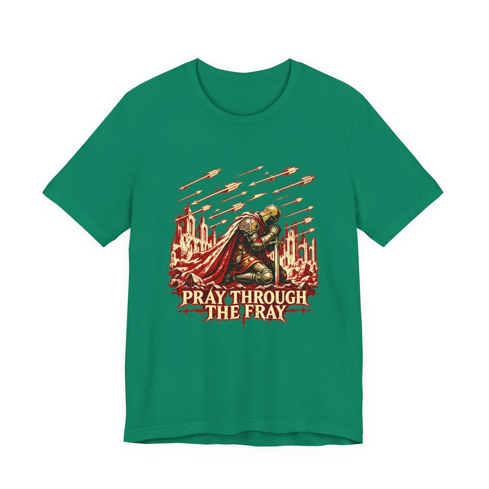 Pray Through Fray Christian Prayer Faith Graphic Tee - Image 13