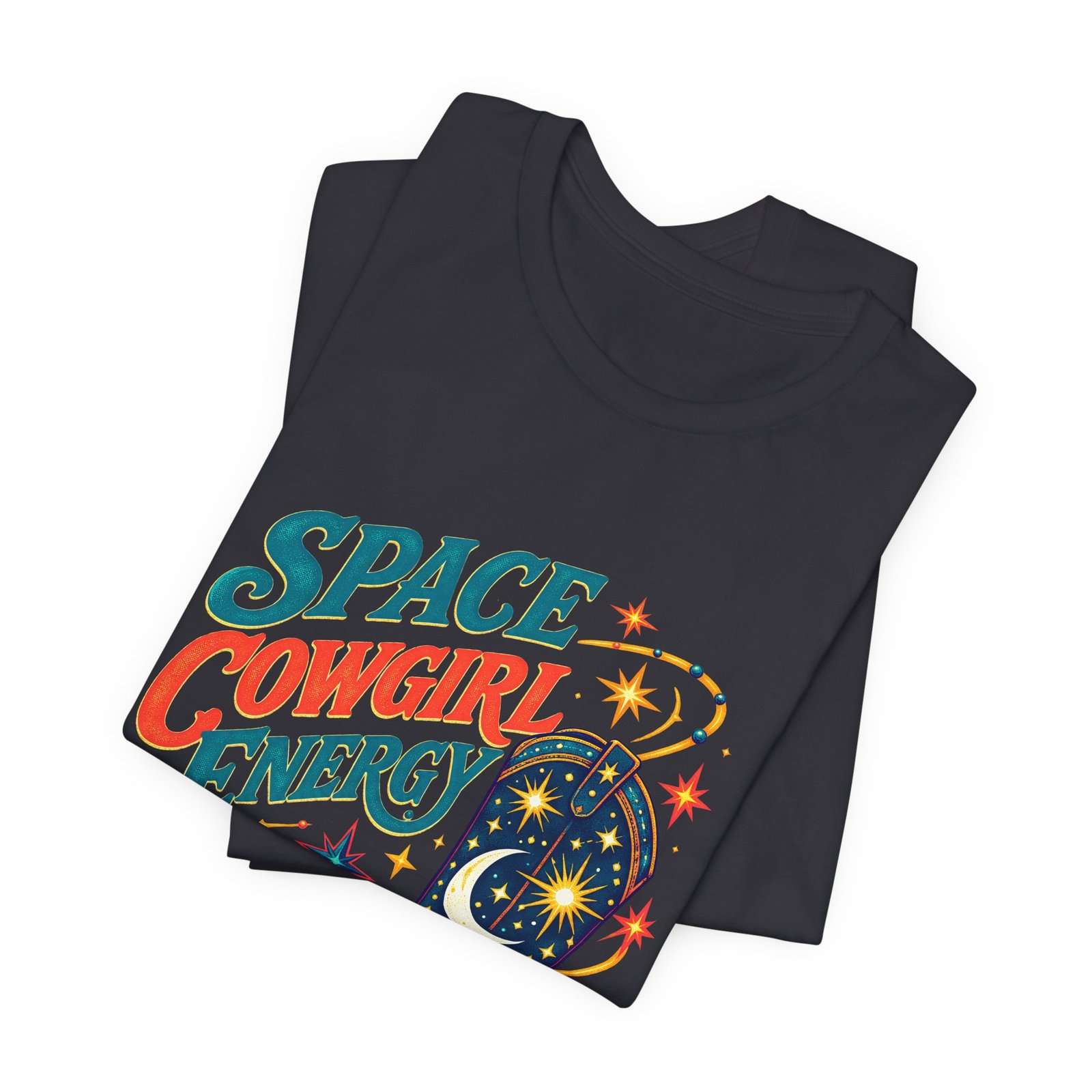 Cowgirl Space Energy Cosmic Western Boot Graphic Tee - Image 11