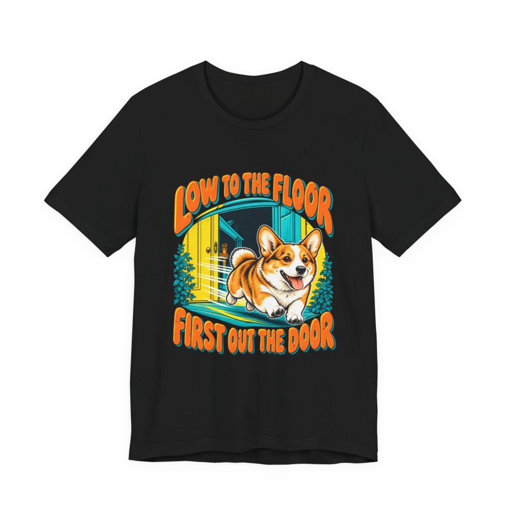 Low to First Out the Door Corgi Dog,