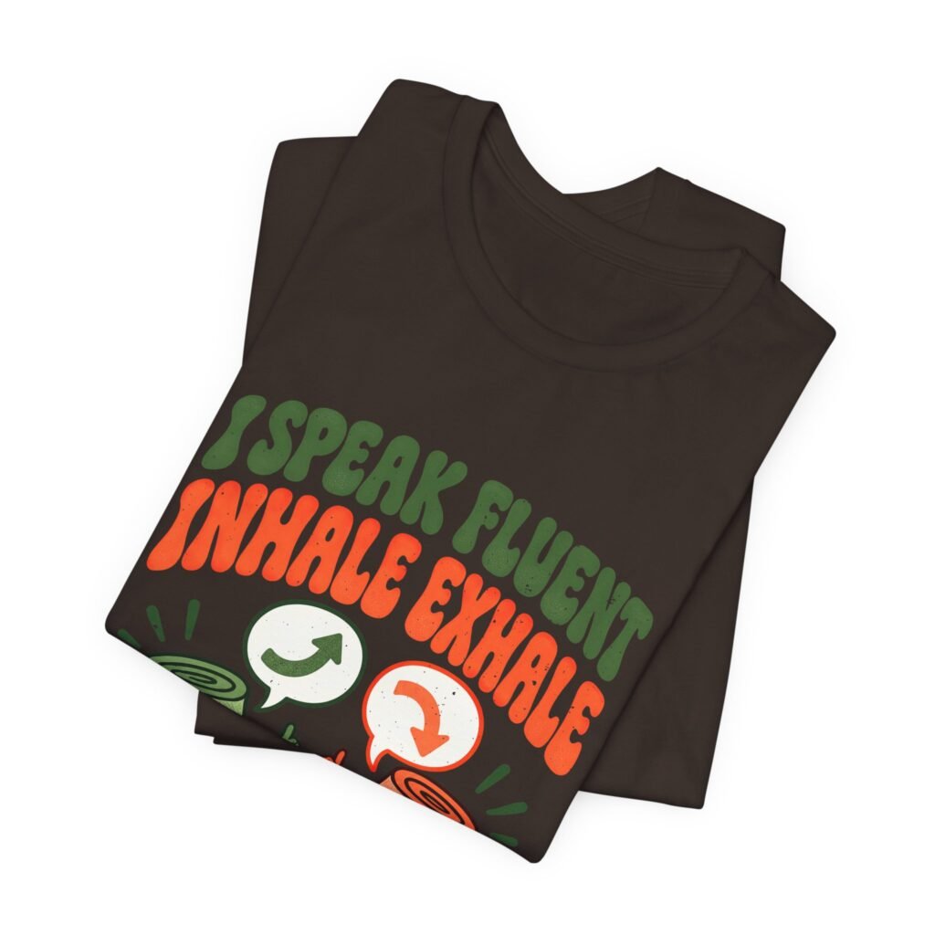 Speak Fluent Inhale Exhale Yoga Mat Illustration