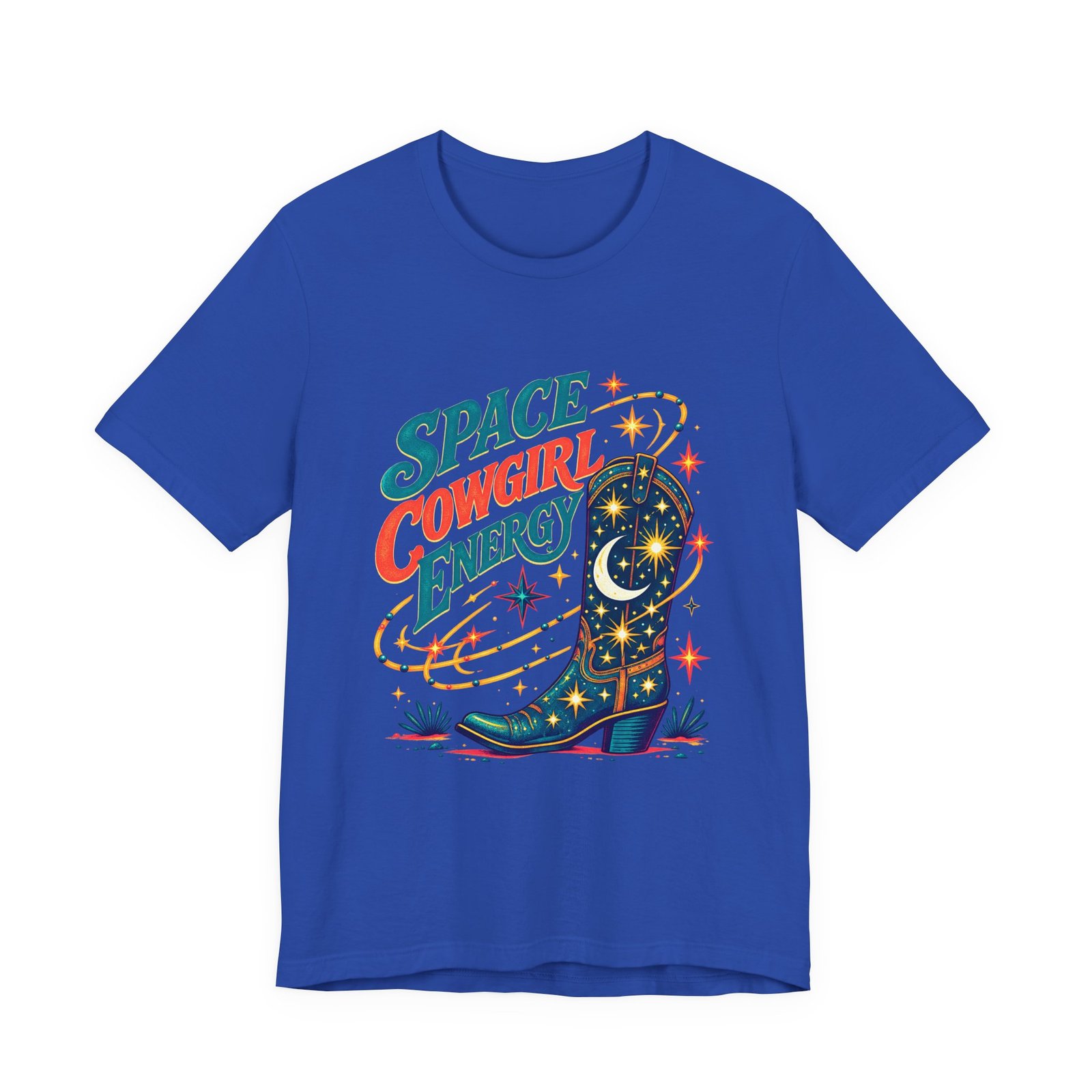Cowgirl Space Energy Cosmic Western Boot Graphic Tee - Image 17