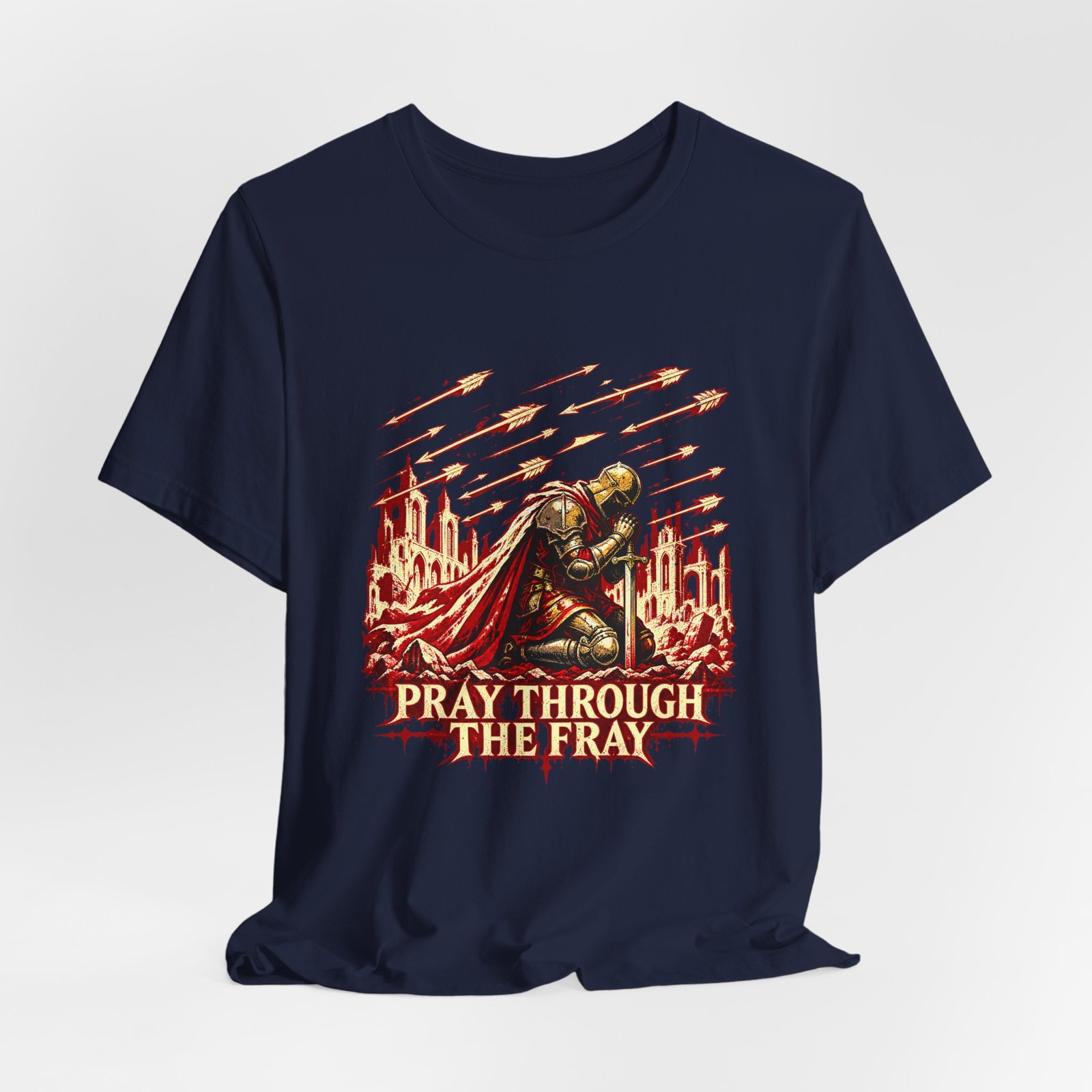 Pray Through Fray Christian Prayer Faith Graphic Tee - Image 24