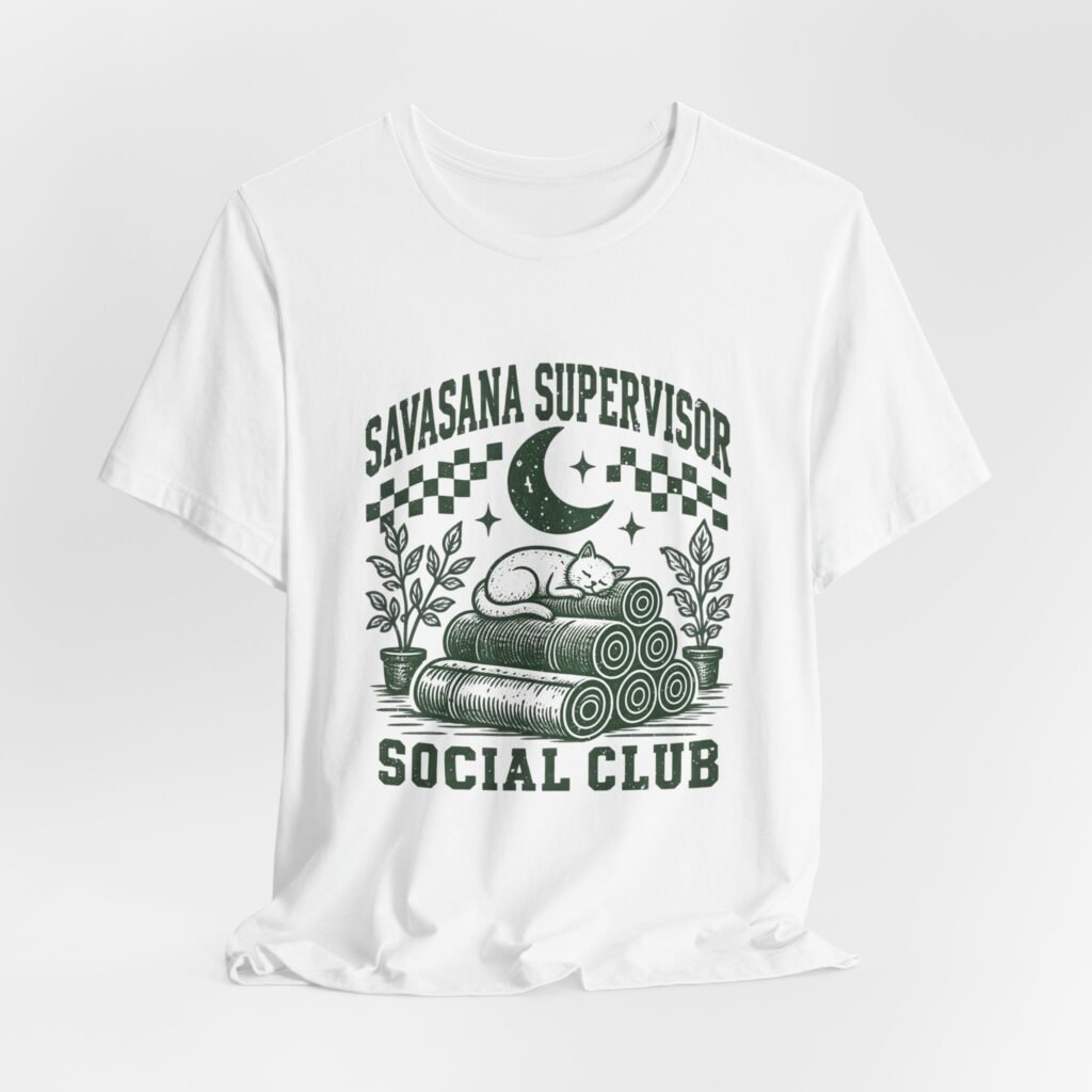 Savasana Supervisor Cat Yoga Club Design