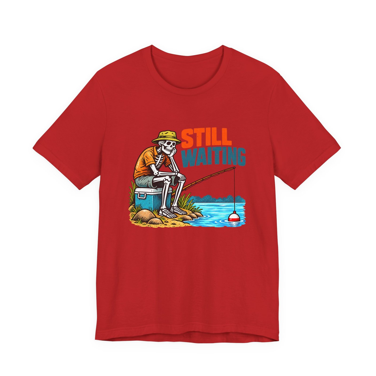 Still Waiting Skeleton Fishing Illustration - Image 45