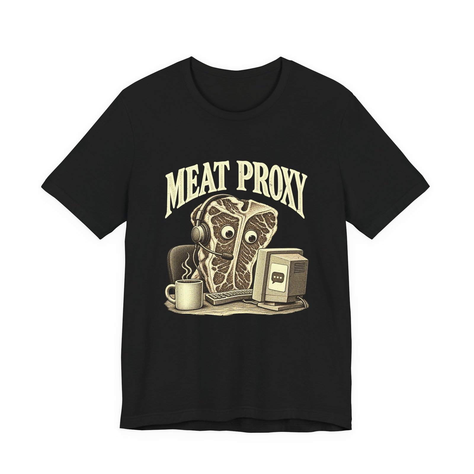 MEAT PROXY Funny Steak AI Computer Pun Graphic Tee - Image 5