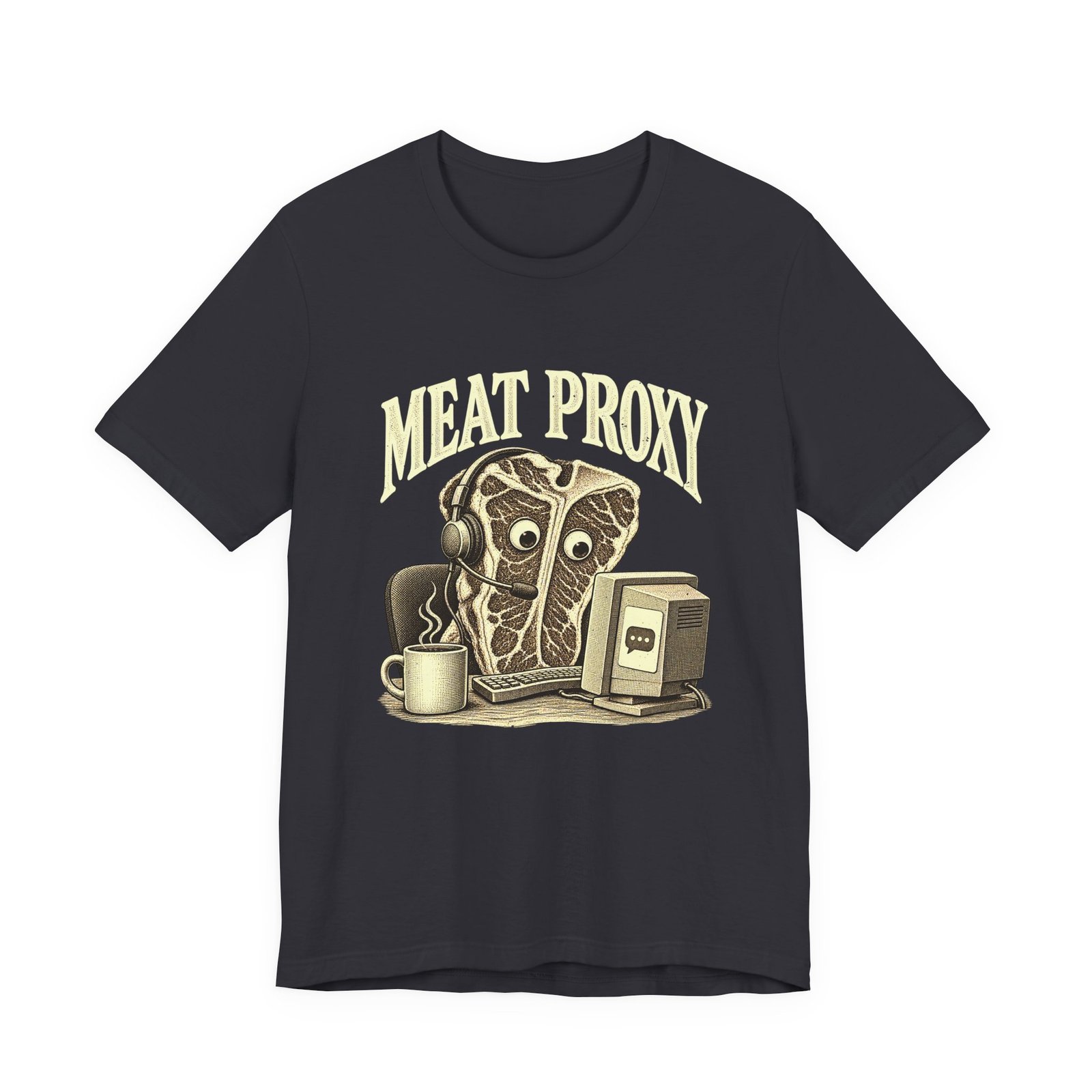 MEAT PROXY Funny Steak AI Computer Pun Graphic Tee - Image 9