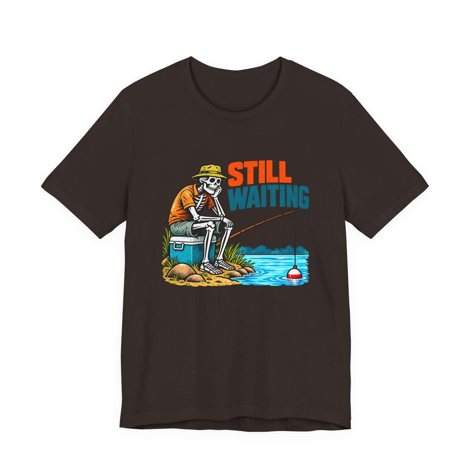 Still Waiting Skeleton Fishing Illustration - Image 9