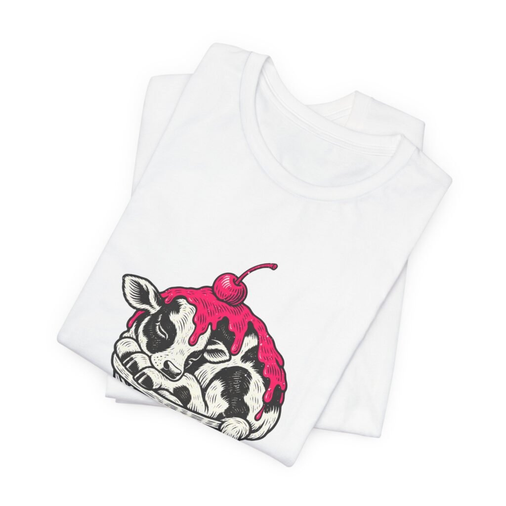 Sleeping Calf Ice Cream Cone Humor Graphic Tee