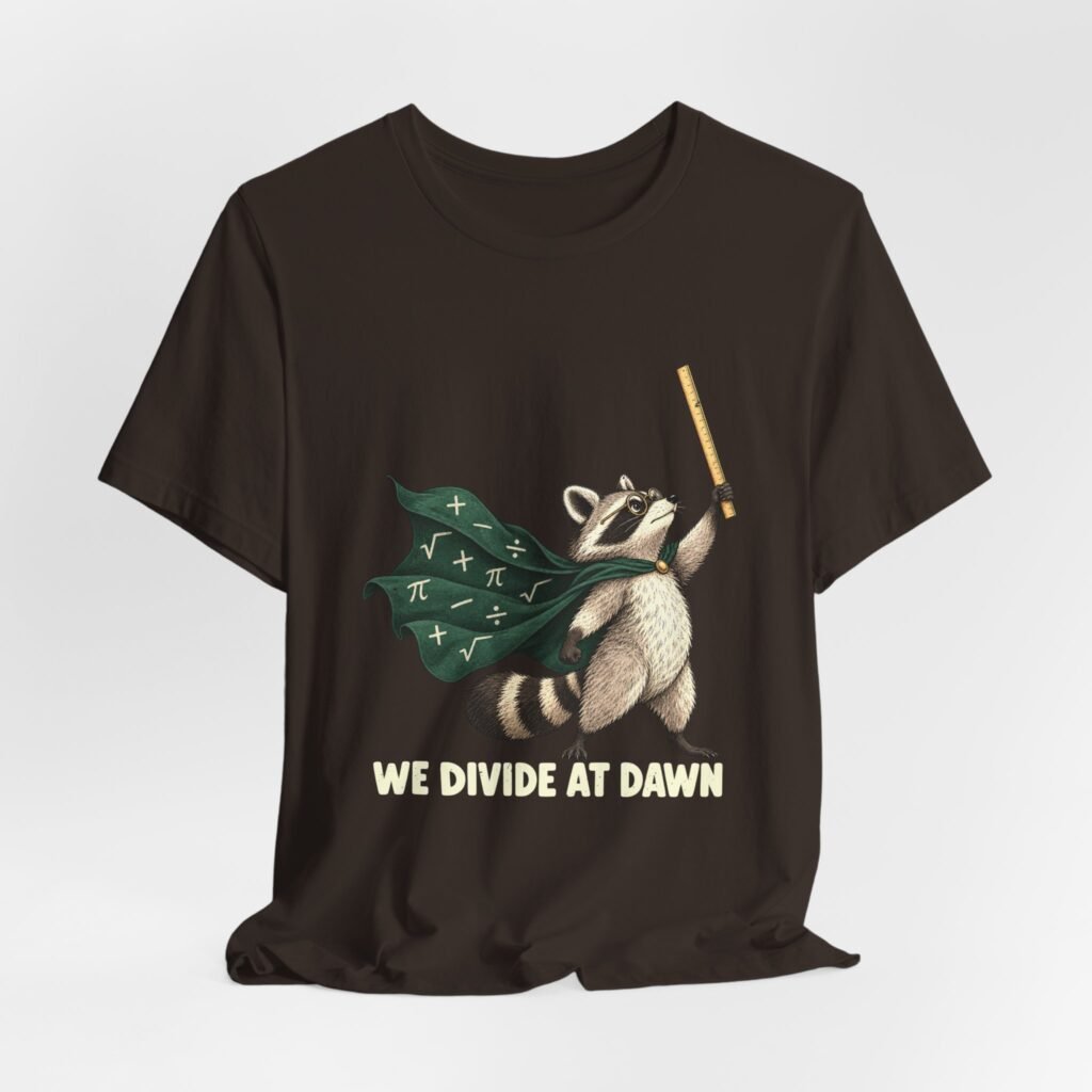We Divide at Dawn Raccoon Clever Math Design