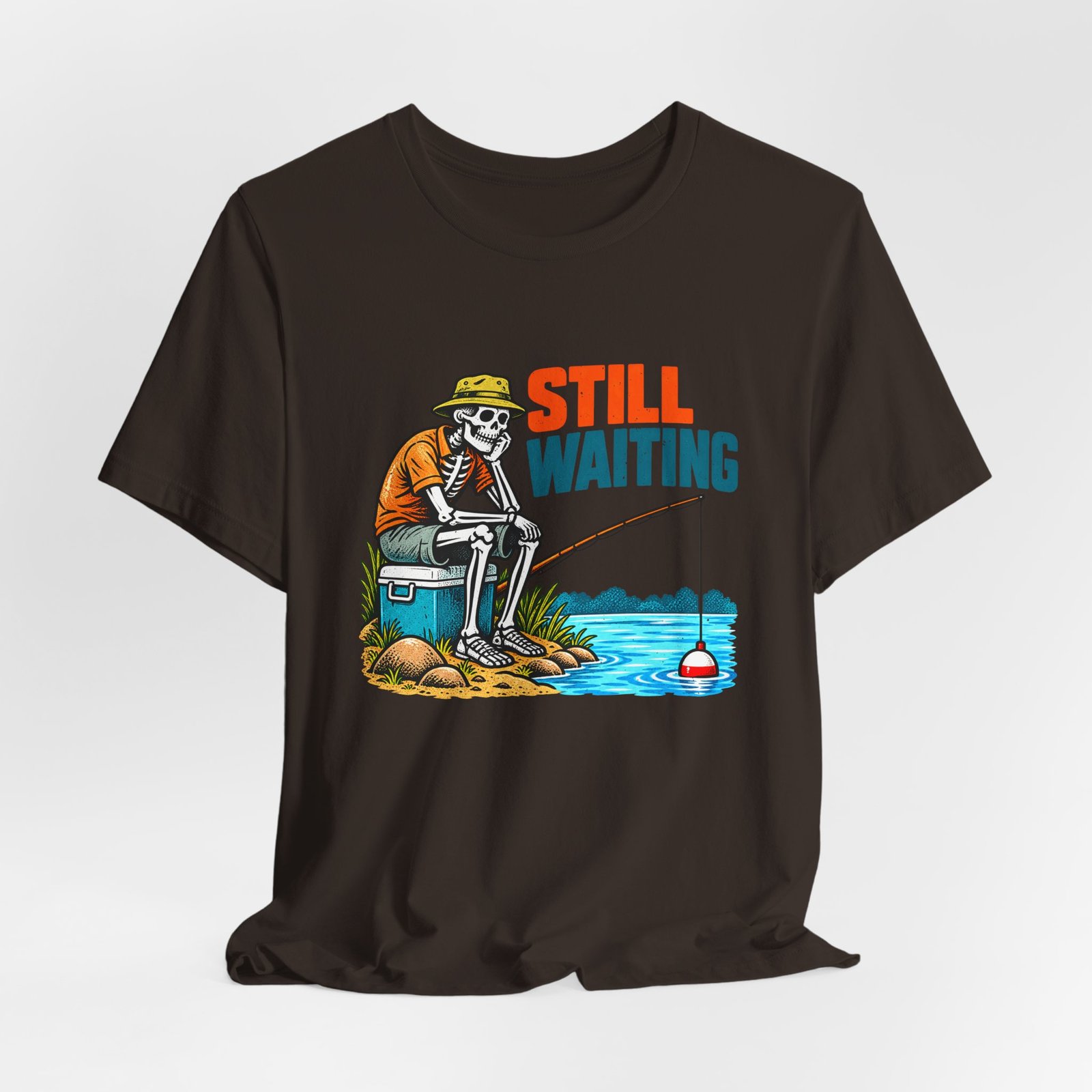 Still Waiting Skeleton Fishing Illustration - Image 12