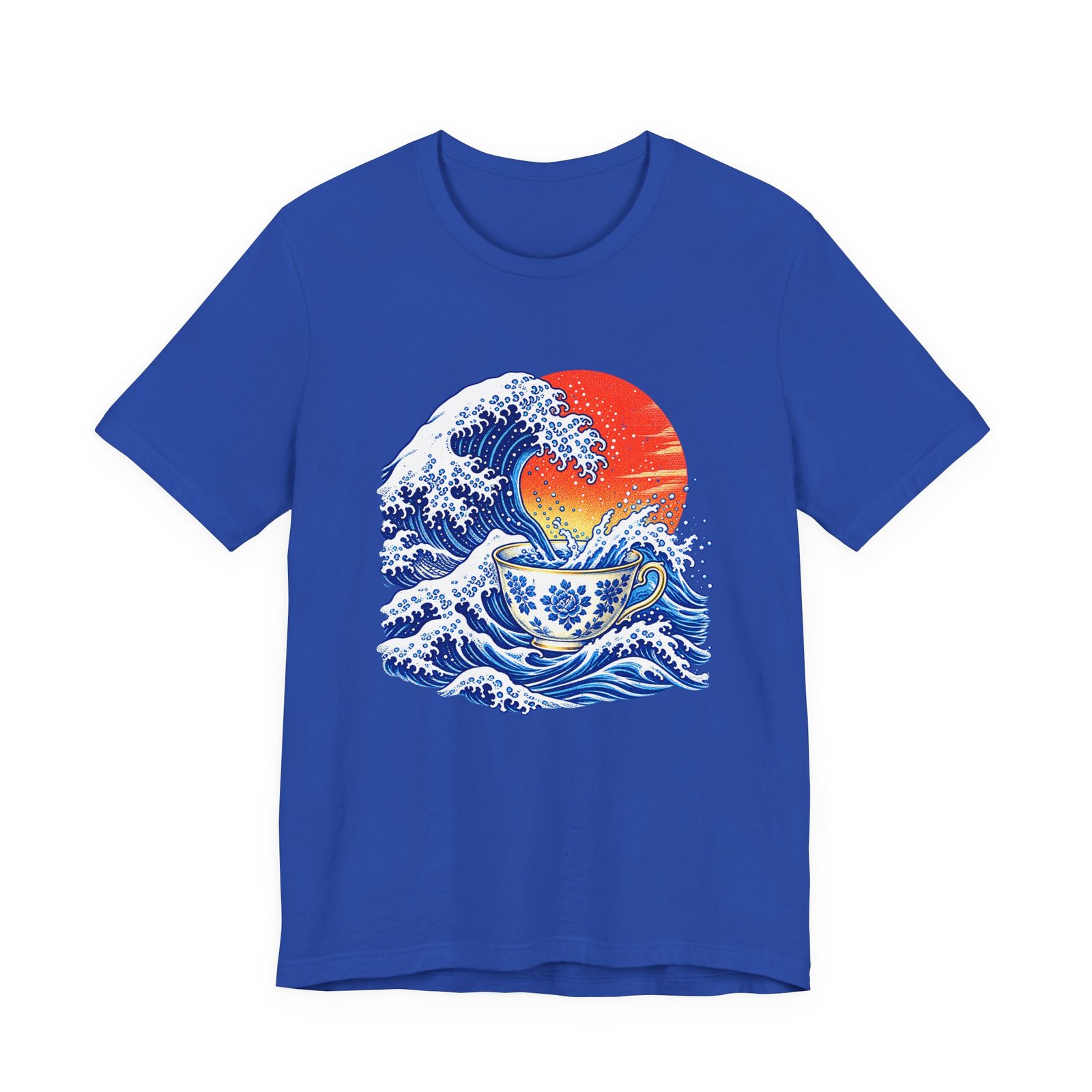 Japanese Ocean Wave and Floral Teacup Artwork - Image 17