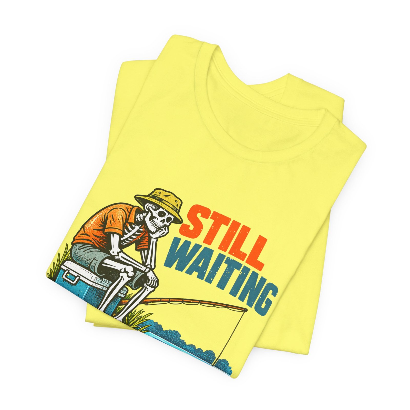 Still Waiting Skeleton Fishing Illustration - Image 19
