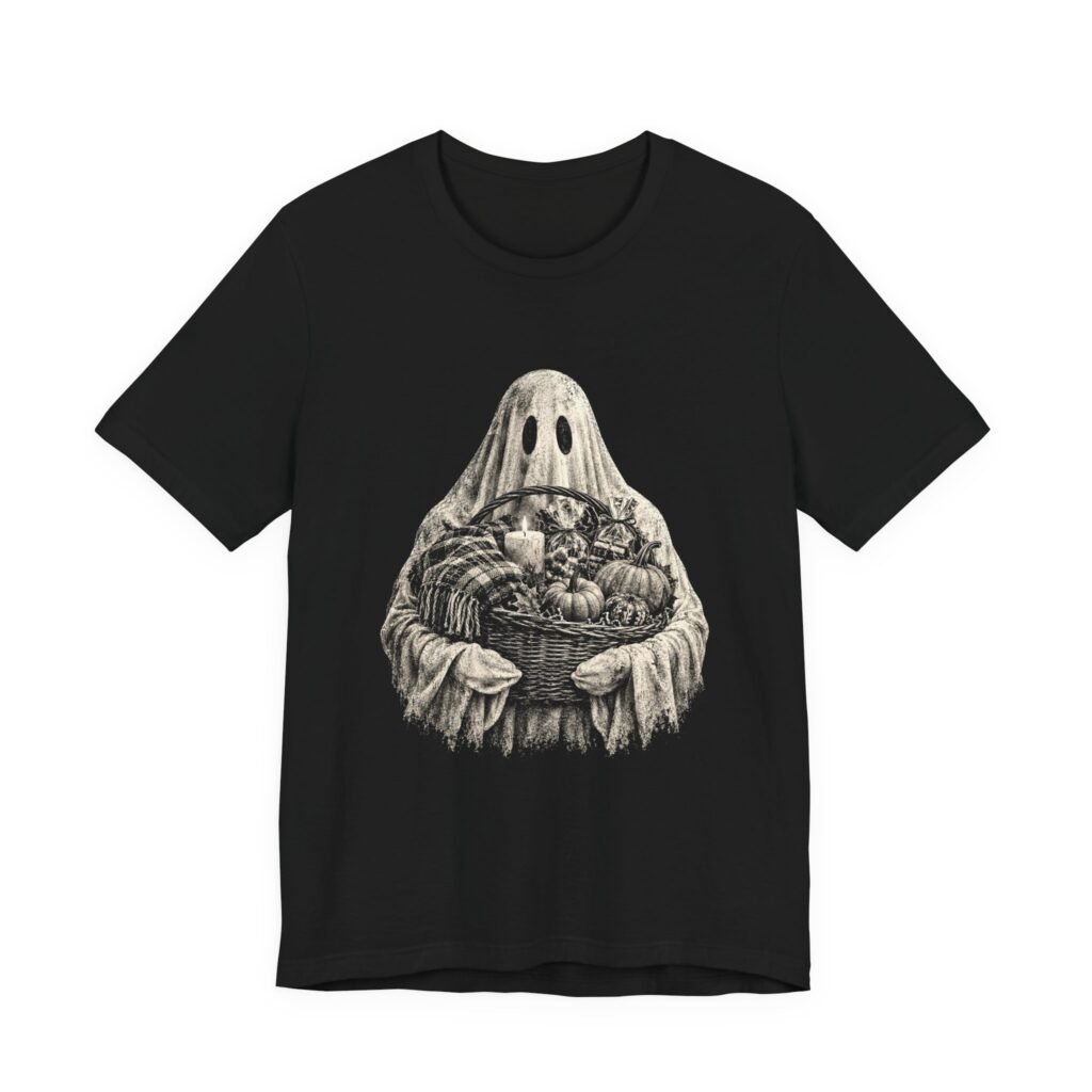 Halloween Ghost and Autumn Pumpkin Harvest
