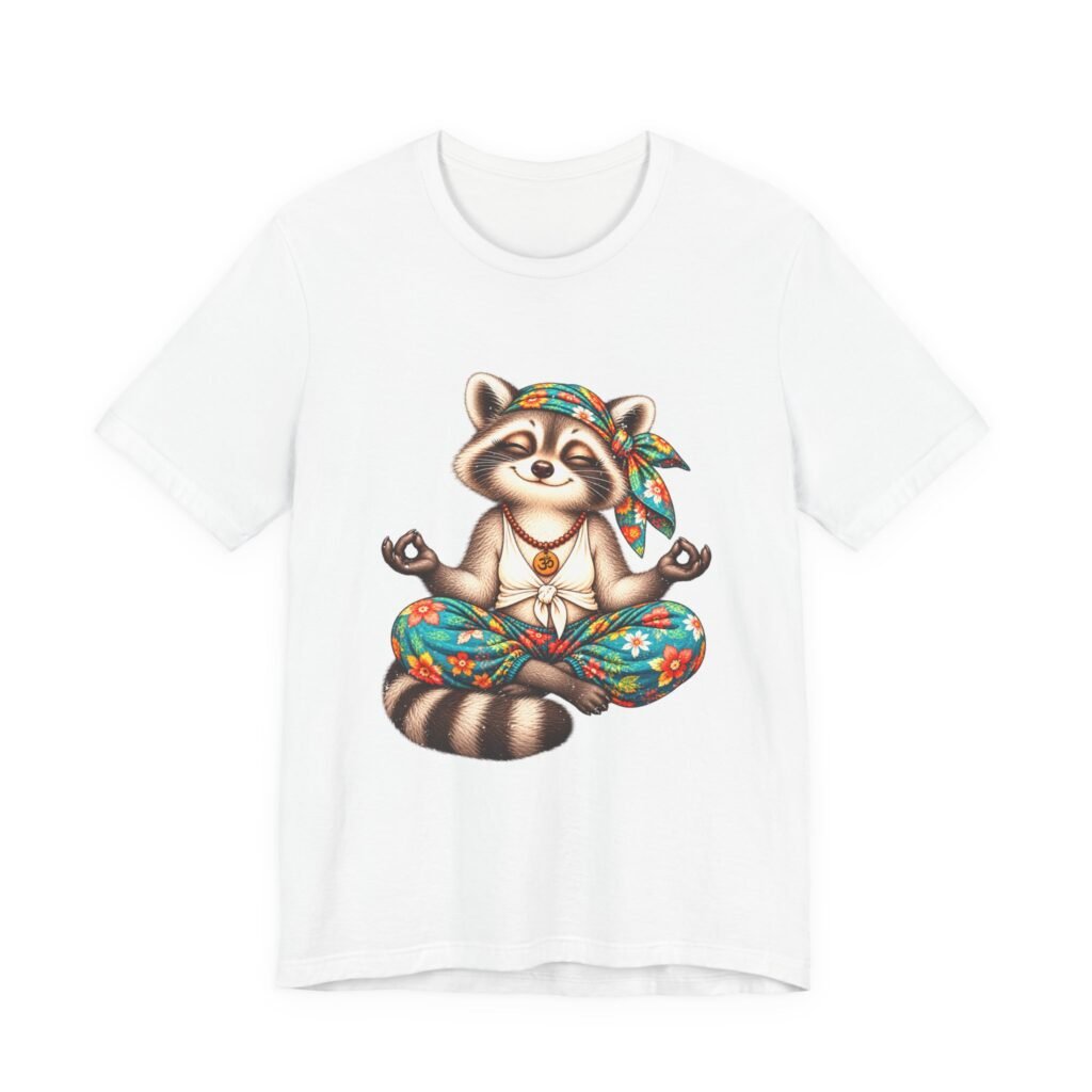 Meditating Raccoon Yoga Illustration