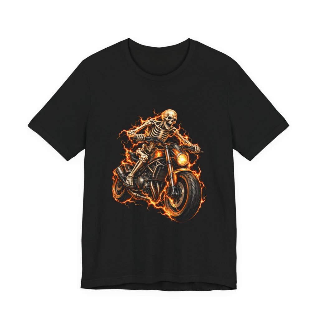 Supernatural Motorcyclist Amid Branching Lightning