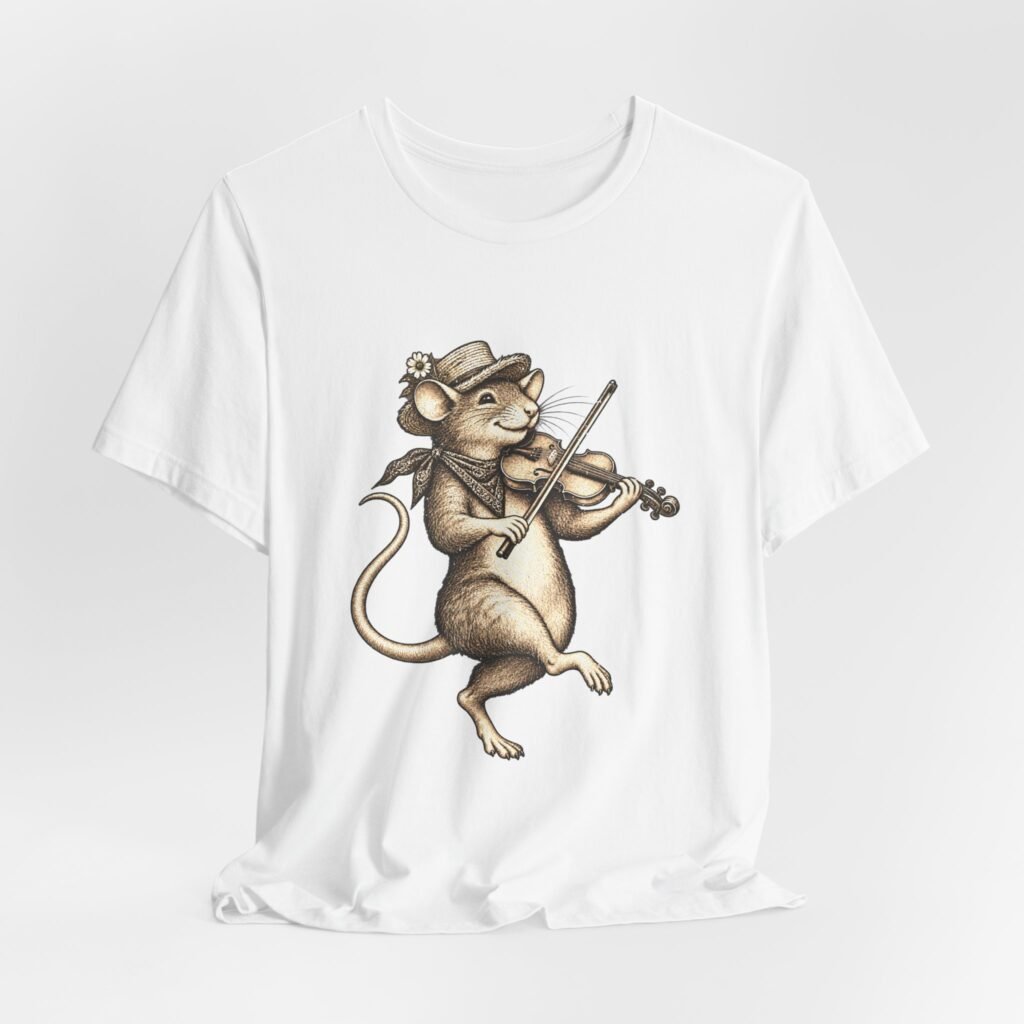 Mouse Violinist Country Music Illustration