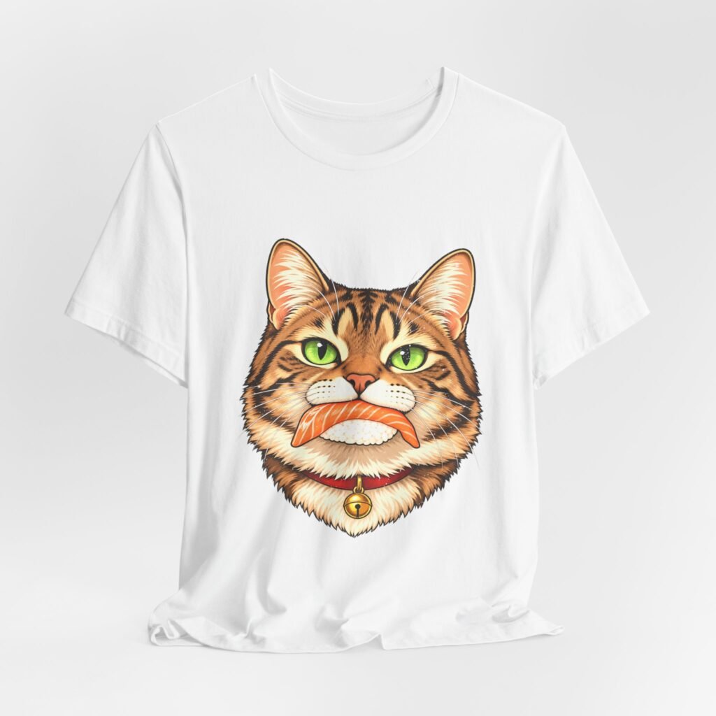 Tabby Cat With Salmon Nigiri