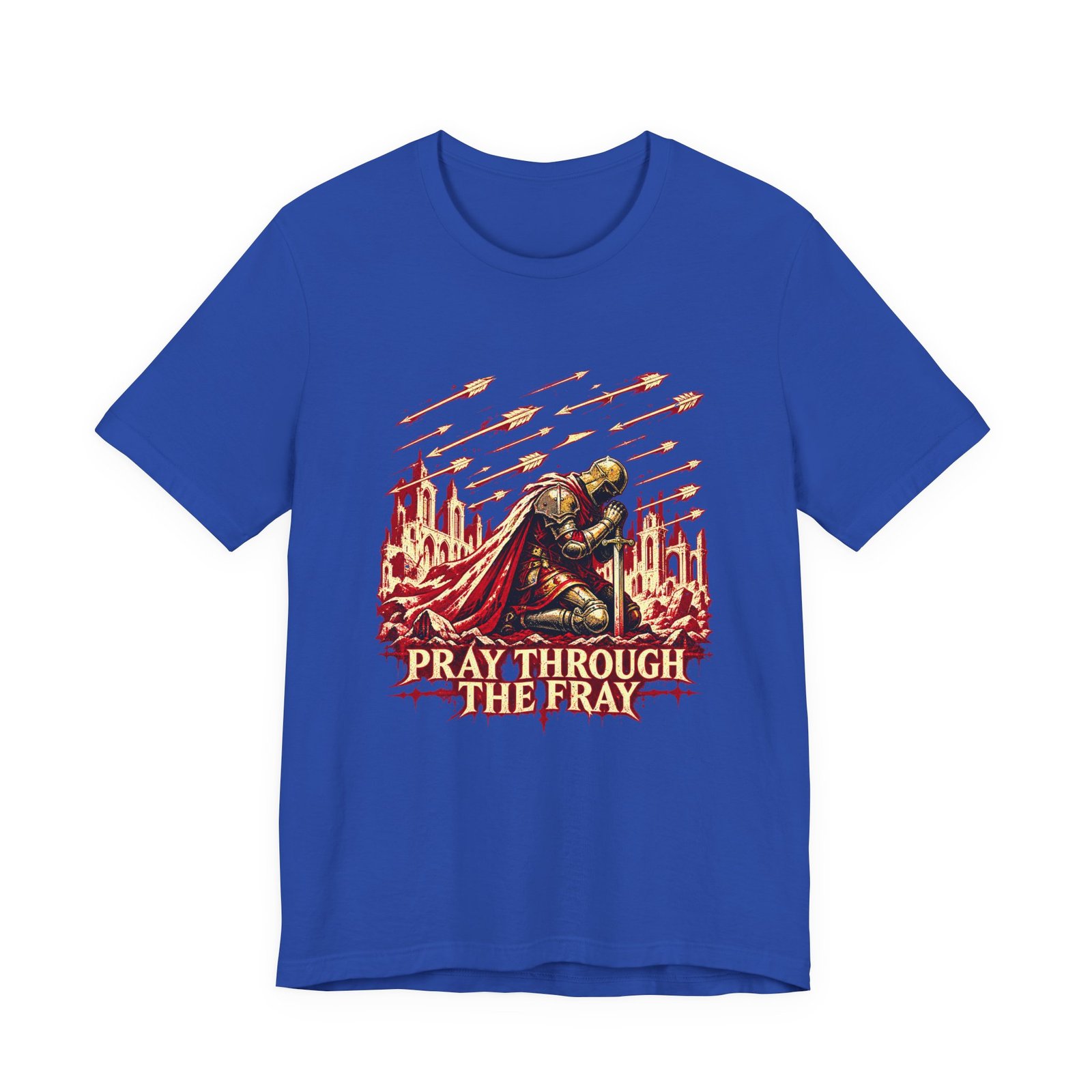 Pray Through Fray Christian Prayer Faith Graphic Tee - Image 17